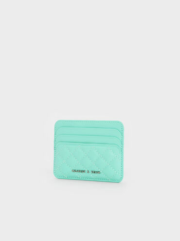 Cleo Quilted Card Holder, Mint Green, hi-res