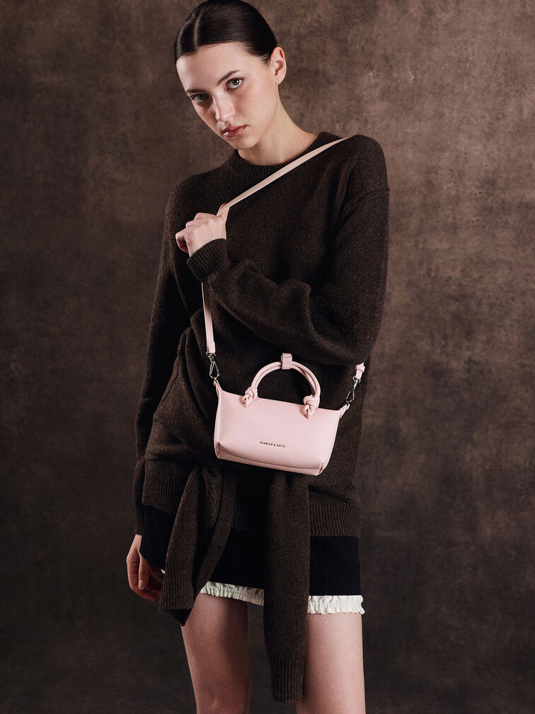 Sammie Knotted-Handle Tote Bag, Cotton Candy Pink, hi-res