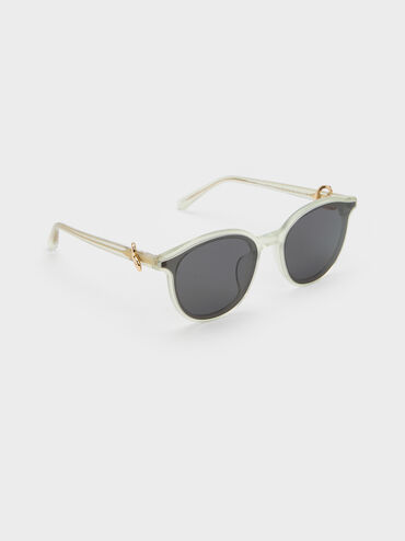 Ciara Heart-Motif Sunglasses, Mint Green, hi-res