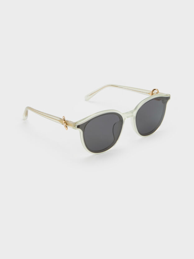 Ciara Heart-Motif Sunglasses, Mint Green, hi-res