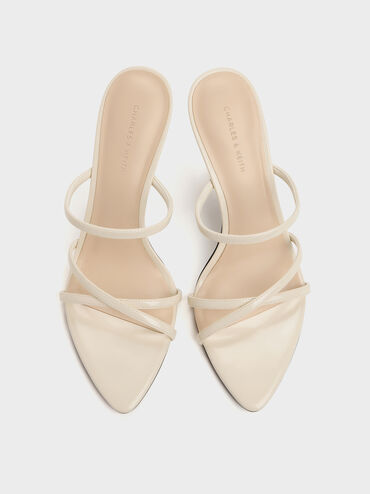 Taylen Strappy Heeled Mules, Beige, hi-res