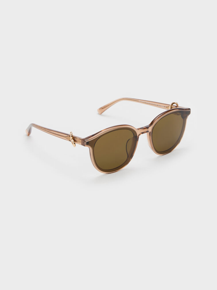 Ciara Heart-Motif Sunglasses, Chestnut Brown, hi-res
