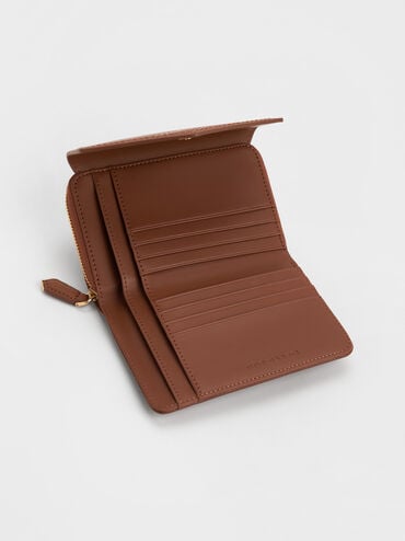 Stitch Trim Envelope Wallet, Chocolate, hi-res