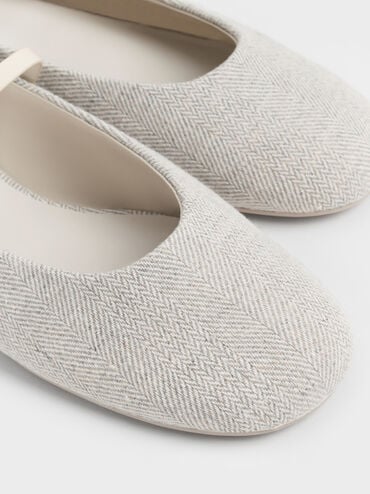 Gertrude Tweed Round-Toe Mary Janes, Light Grey, hi-res