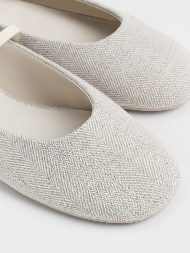Gertrude Tweed Mary Janes, Light Grey, hi-res