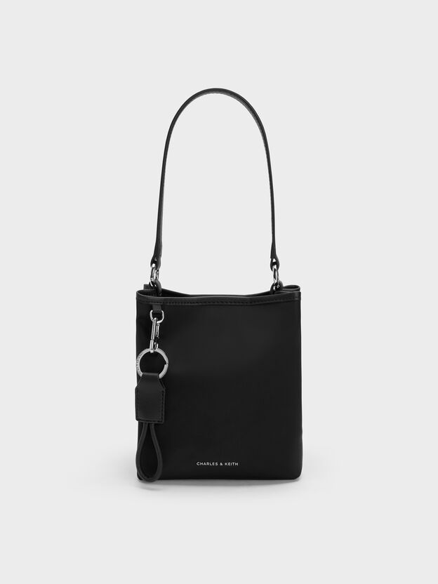 Levy Nylon Bucket Bag, Noir, hi-res