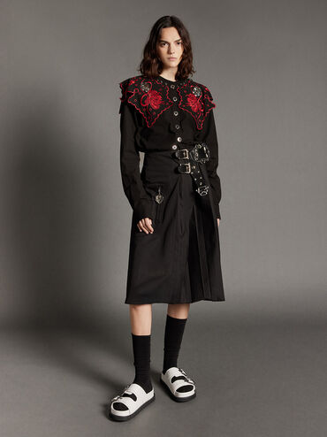 Kirke Buckled Double-Strap Sandals, White, hi-res