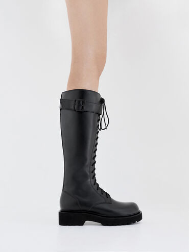 Darian Knee-High Boots, Black, hi-res