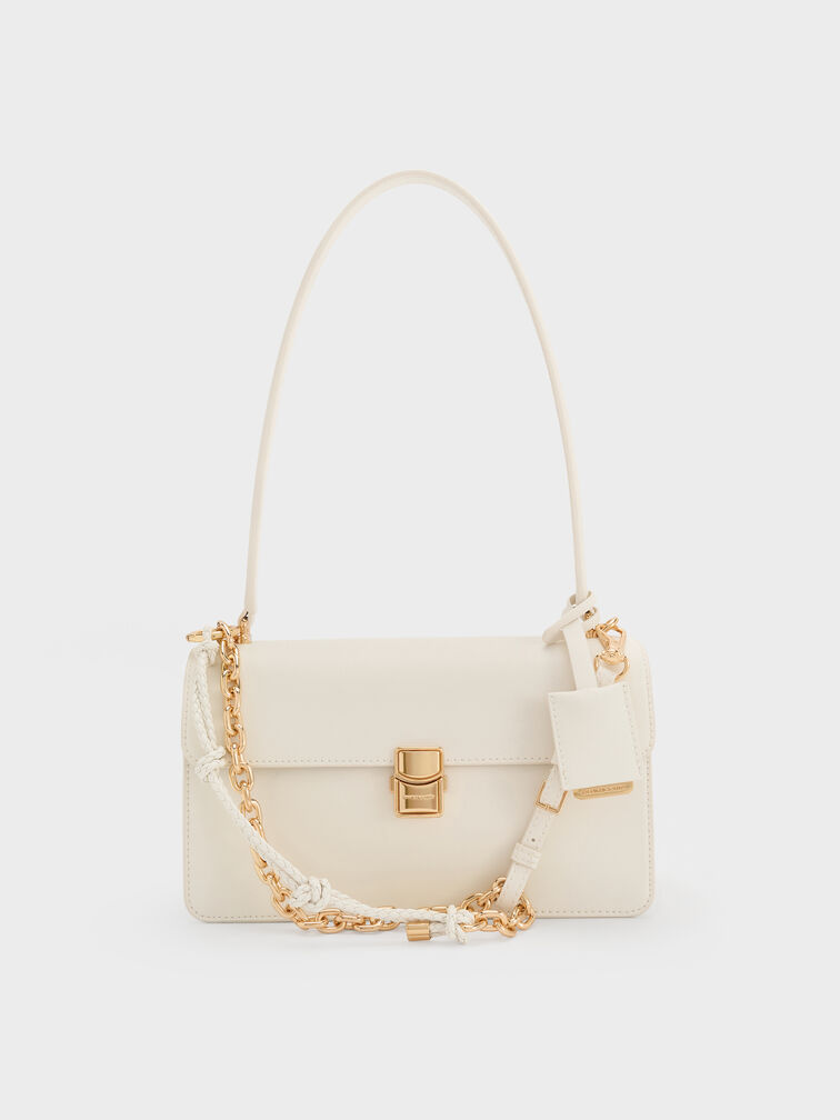 Acelynn Rope-Chain Shoulder Bag, Cream, hi-res