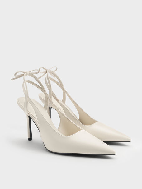 Back-Bow Slingback Pumps, Chalk, hi-res