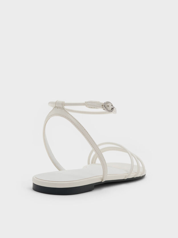 Triple-Strap Sandals, White, hi-res