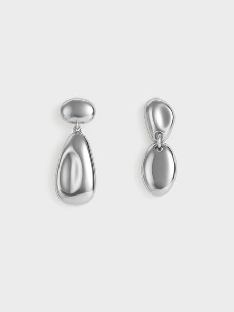 Donora Sculptural Drop Earrings, Silver, hi-res