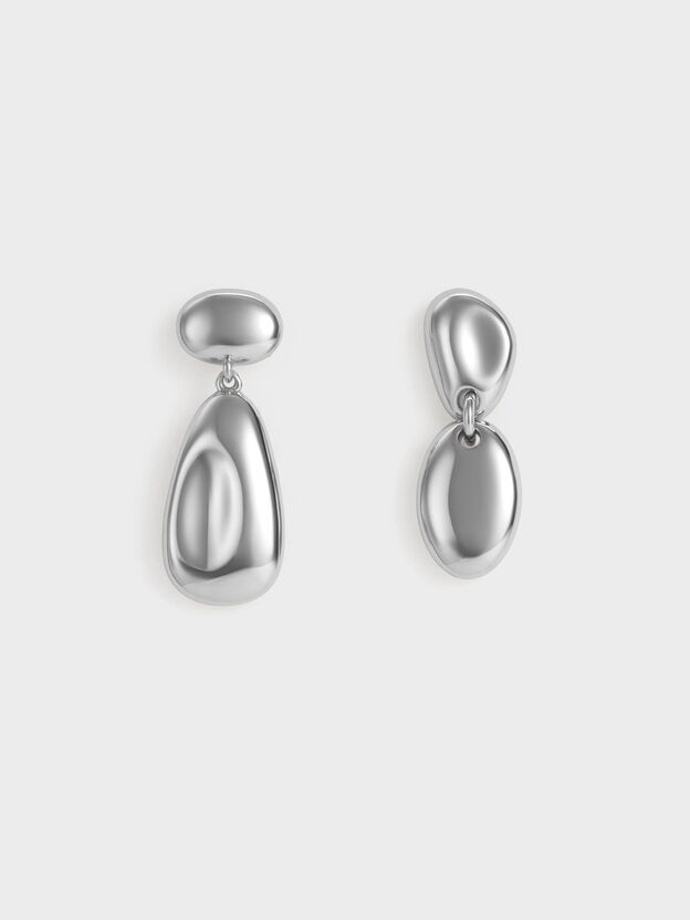 Donora Sculptural Drop Earrings, Silver, hi-res