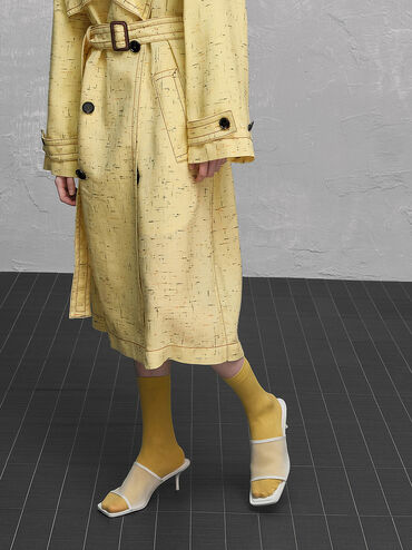 Loren Mesh Kitten-Heel Mules, White, hi-res