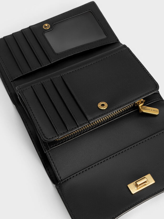 Huxley Metallic-Knot Wallet, Black, hi-res