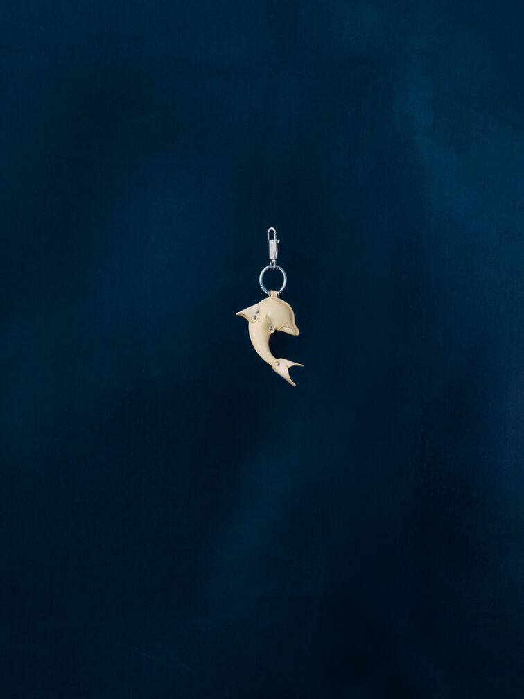 Delfina Dolphin Charm, Butter Yellow, hi-res