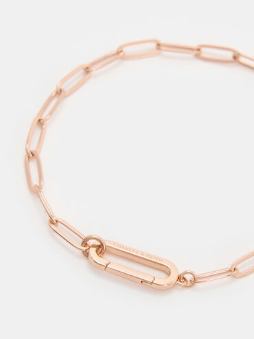 Arleth Oblong-Pendant Chain Bracelet, Rose Gold, hi-res