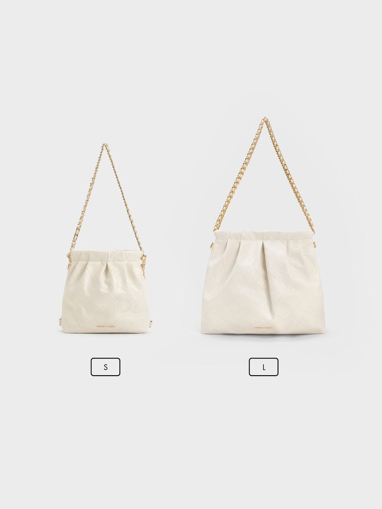 Duo Chain-Handle Two-Way Backpack, Cream, hi-res