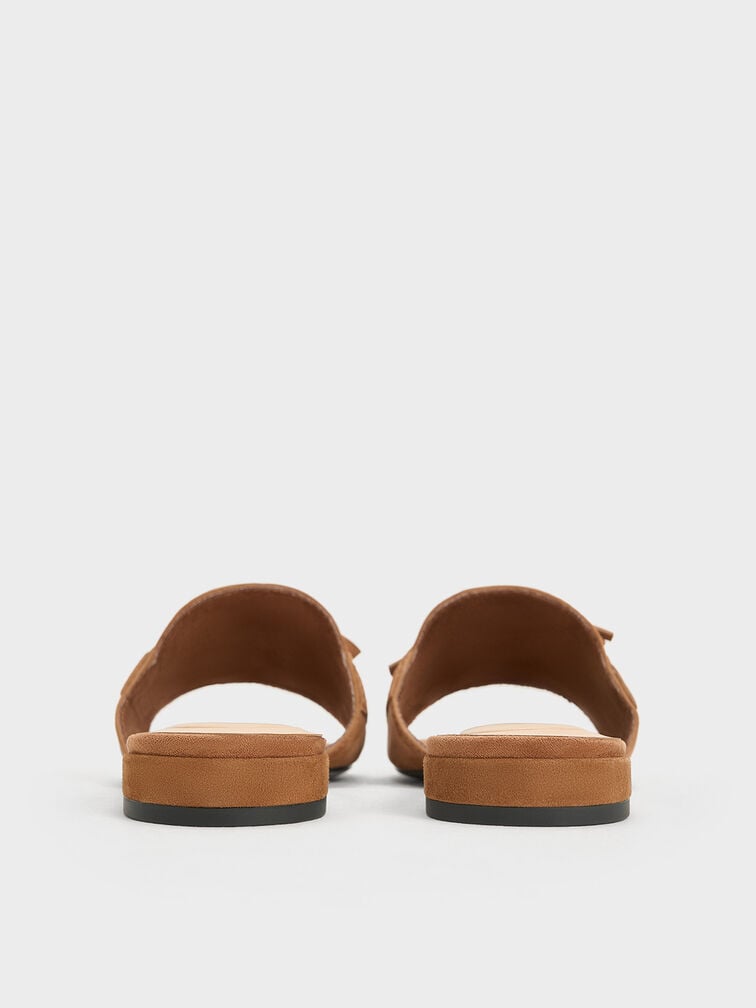 Kori Suede Lace-Up Slide Sandals, Cognac, hi-res