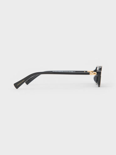 Bree Rectangular Sunglasses, Black, hi-res