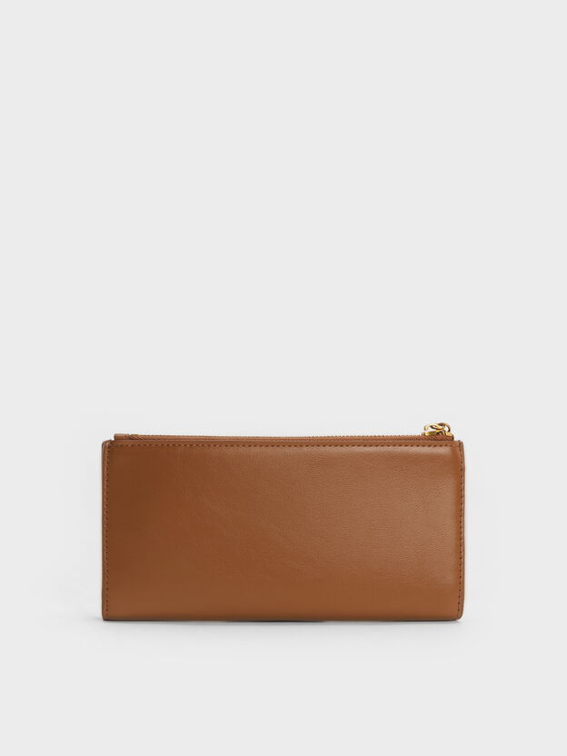 Cesia Top-Zip Long Wallet, Chocolate, hi-res