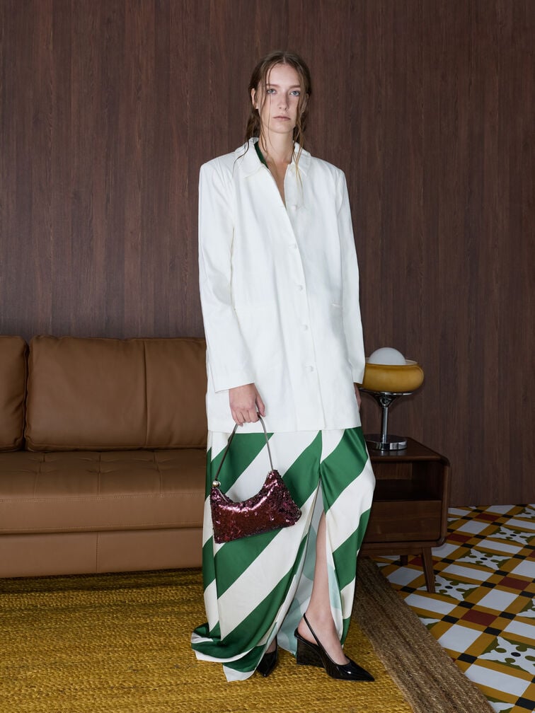 Jesmyn Sequinned Two-Way Bag, Burgundy, hi-res