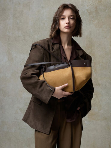 Calla Suede Tote Bag, Sahara Sand, hi-res