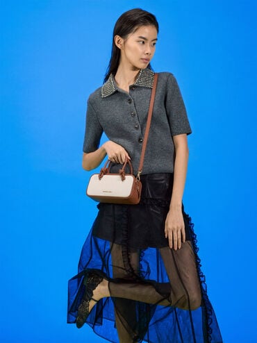 Sammie Canvas Knotted-Handle Elongated Bag, Taupe Canvas, hi-res