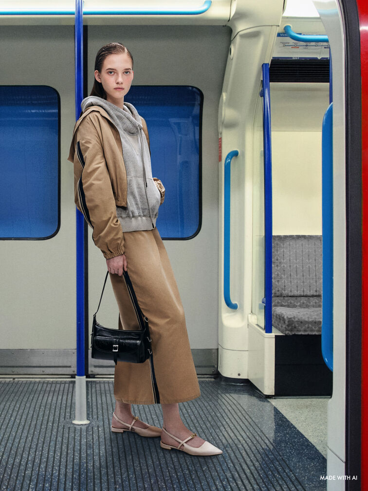 Bryna Belted Shoulder Bag, Noir, hi-res