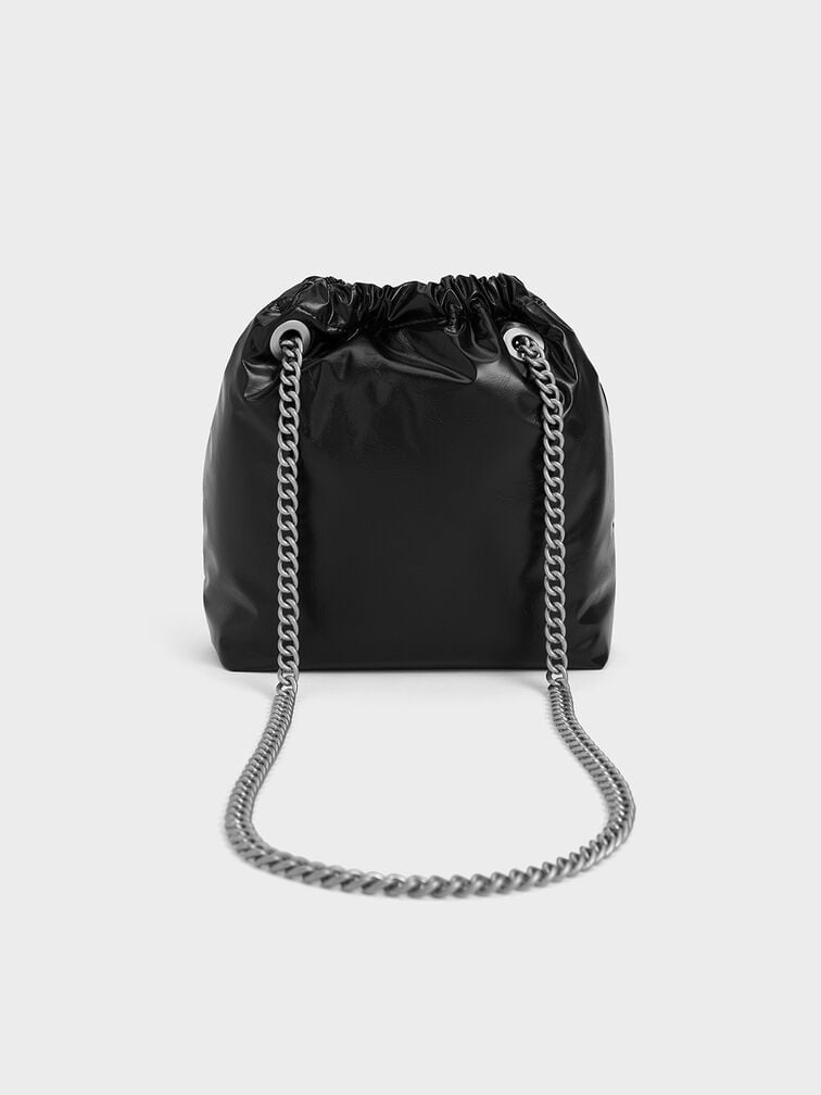 Caia Chain-Handle Tote Bag, Noir Caia Chain-Handle Tote Bag, Noir, hi-res