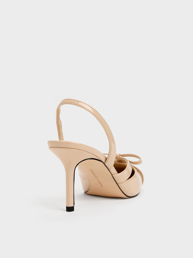 Kaleen Patent Slingback Stilettos, Nude, hi-res