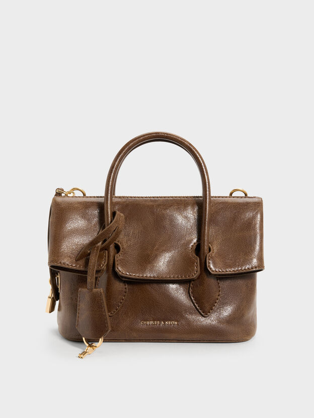 Aveline Front-Flap Crossbody Bag, Pecan Brown, hi-res