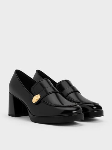 Hettie Metallic Accent Loafer Pumps, Black Box, hi-res