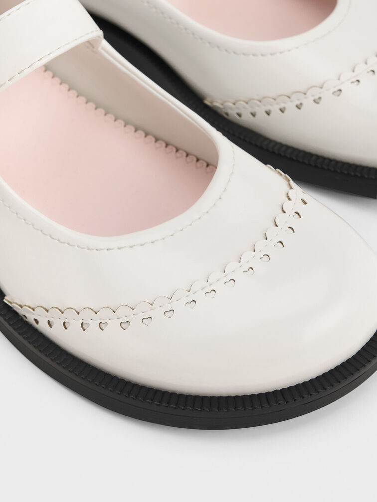 Heart Buckled Mary Janes, White Heart Buckled Mary Janes, White, hi-res