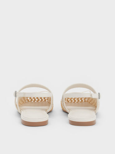 Lyric Woven Bow Slingback Flats, Sand, hi-res