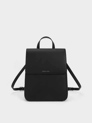 Octavia Front Flap Structured Backpack, Noir, hi-res
