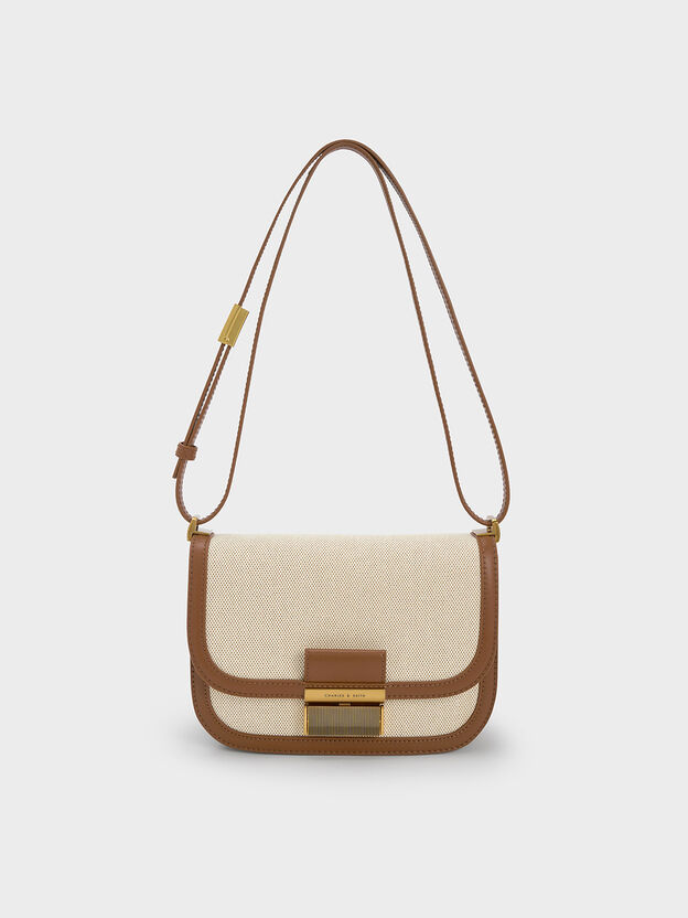 Charlot Canvas Crossbody Bag, Chocolate, hi-res