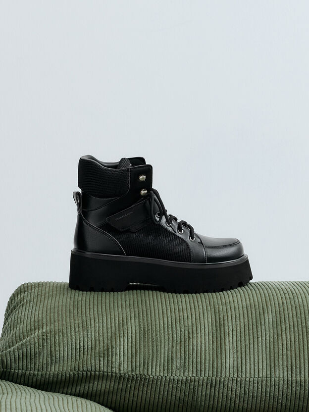 Eliot Platform Combat Boots, Grey, hi-res