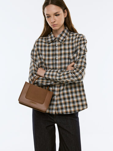 Mini Daylla Recycled Suede Tote Bag, Mocha Brown, hi-res