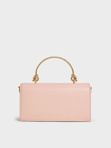 Kristine Sculptural-Handle Long Wallet, Light Pink, hi-res