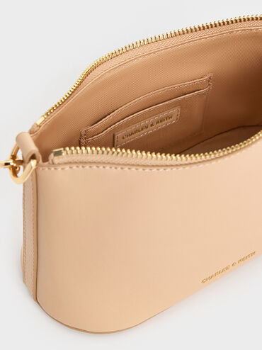 Robyn Elongated Chain-Handle Bag, Beige, hi-res