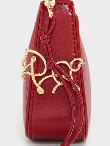 Elspeth Horse-Motif Shoulder Bag, Tomato Red, hi-res