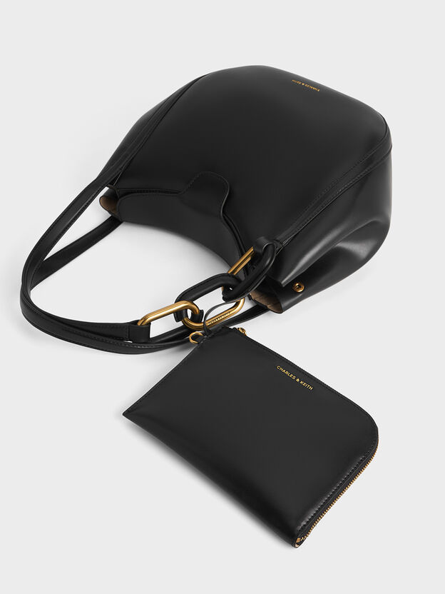 Kora Metallic-Accent Tote Bag, Black, hi-res