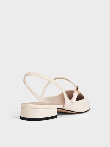 Roxane Slingback Mary Jane Flats, Chalk, hi-res