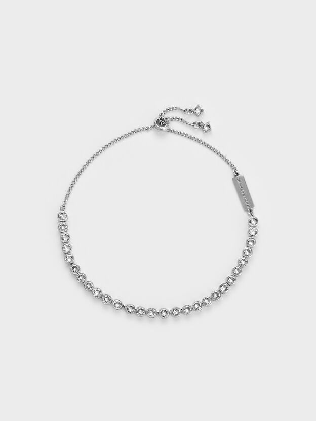 Paige Crystal Tennis Bracelet, Silver, hi-res