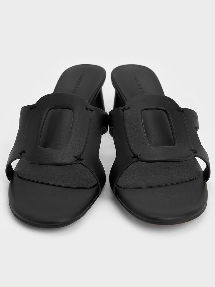 Easley Cut-Out Heeled Sandals, Black, hi-res