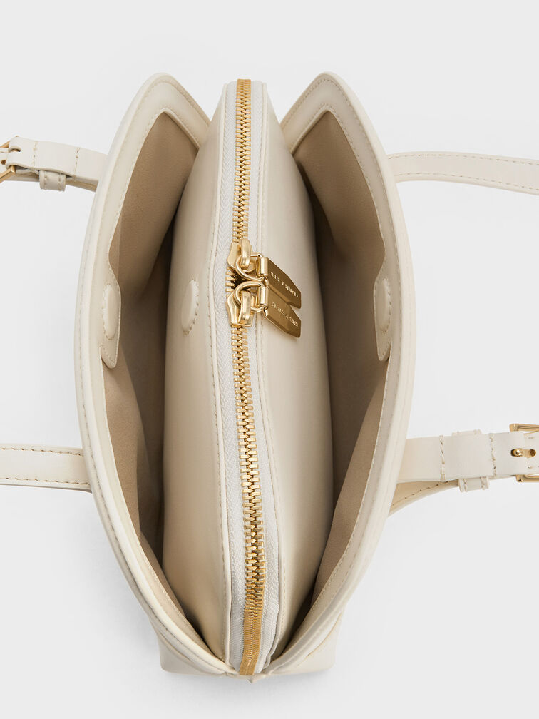 Enola Elongated-Handle Bag, Cream, hi-res