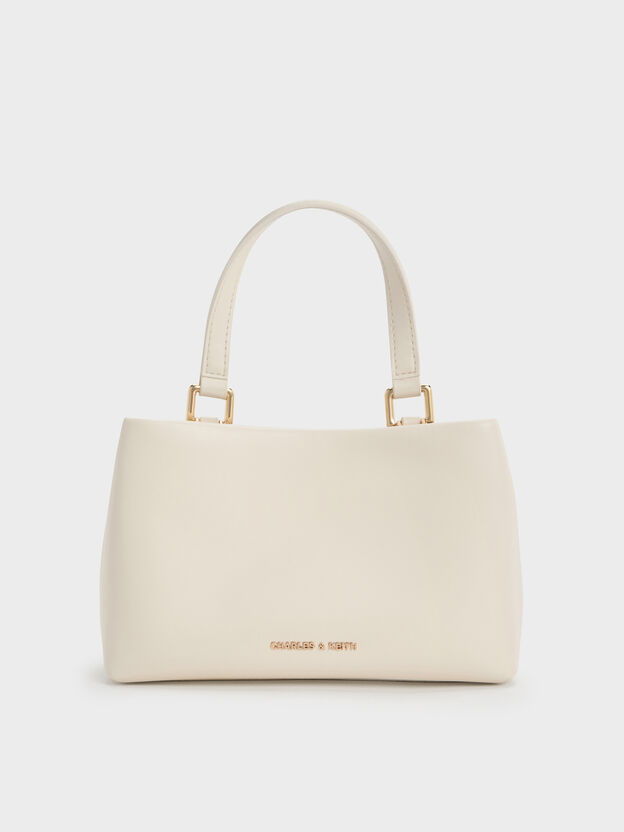 Halsey Ruched Top Handle Bag, Cream, hi-res