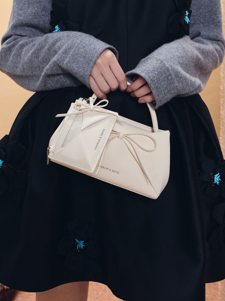 Hazel Bow Panelled Card Holder, Cream, hi-res