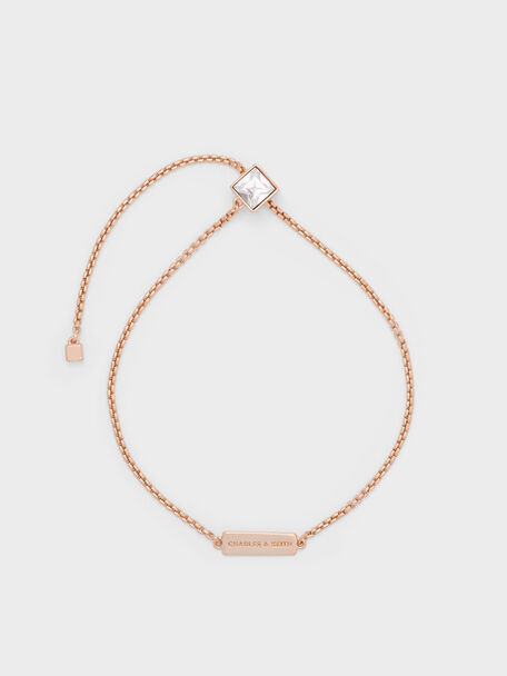 Quincy Crystal Chain Bracelet, Rose Gold, hi-res